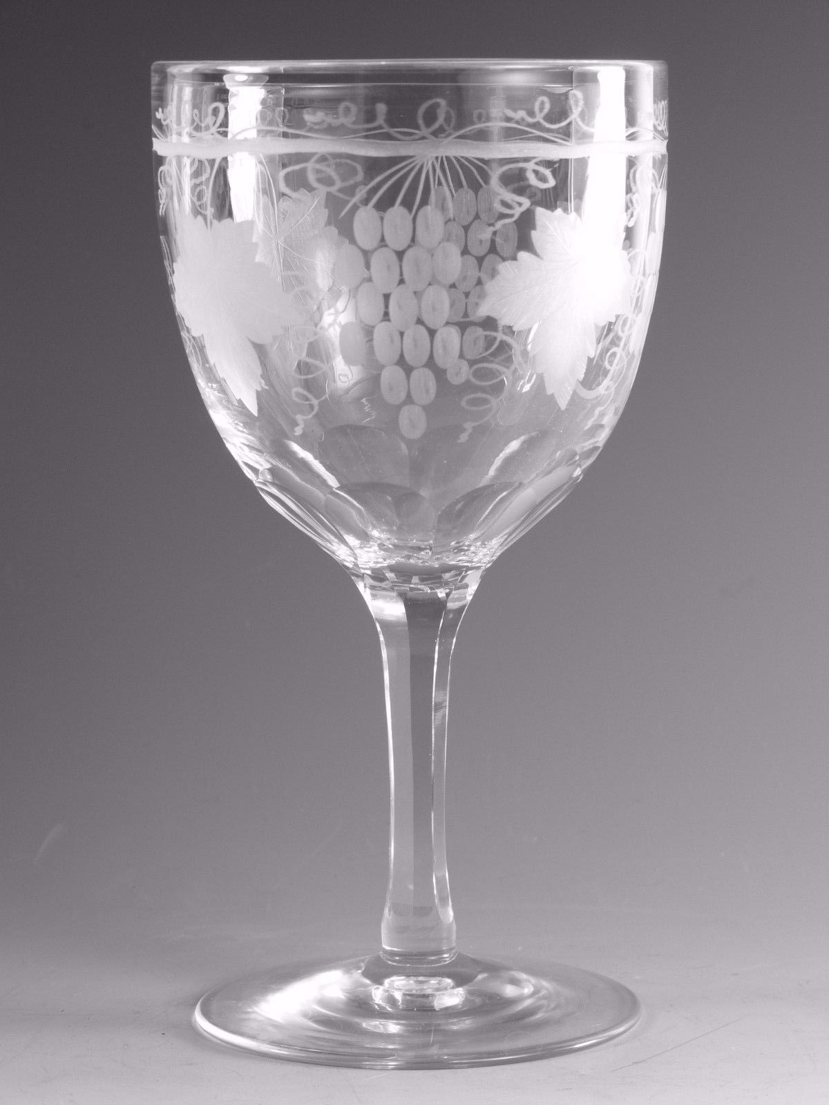 Antique Wine Large Wine Glass / Glasses Fruiting Vine Pattern Set Of 3 photo furniture