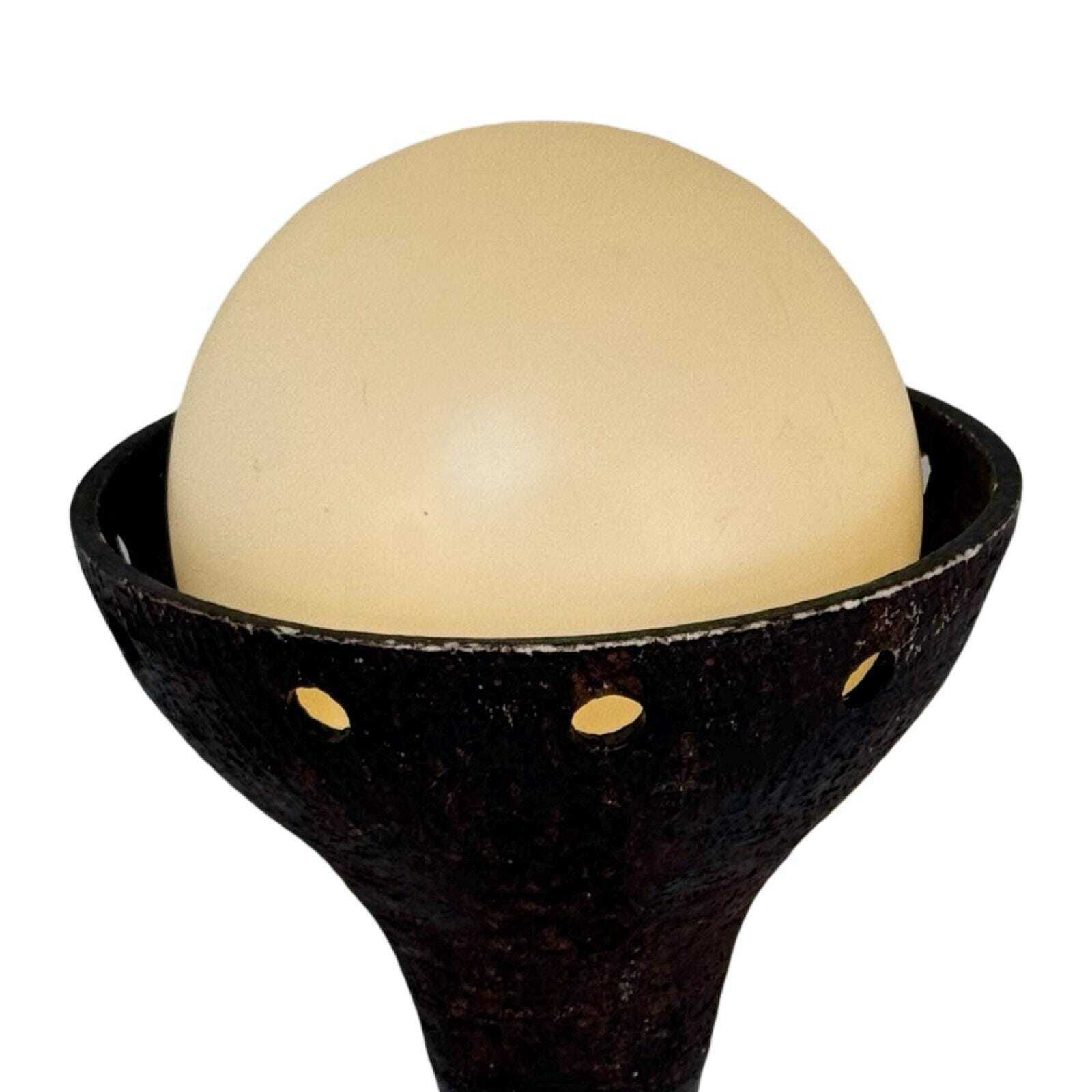 Ceramic Floor Lamp Mid Century Modern Doria Leuchten White Opaline Shade And Brown Ceramic Base Vintage 60s photo 628.0