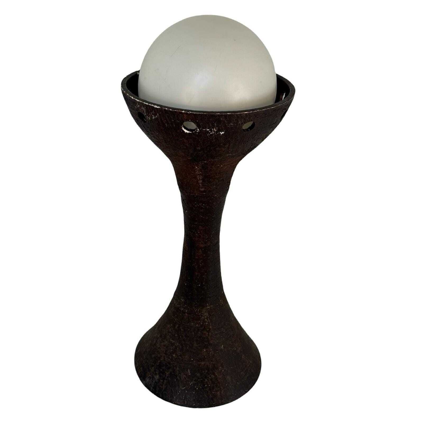 Ceramic Floor Lamp Mid Century Modern Doria Leuchten White Opaline Shade And Brown Ceramic Base Vintage 60s photo vintage