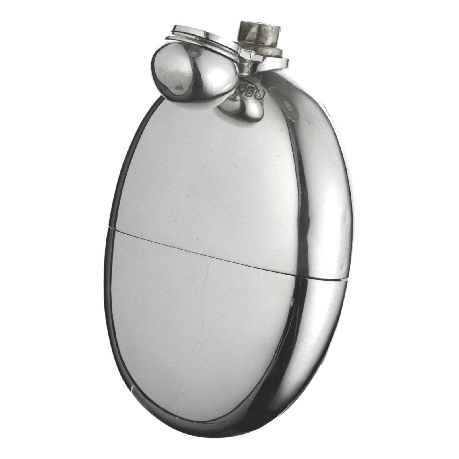 Antique Sterling Silver Hip Flask Edward H Stockwell Thornhill & Co 1873 photo for sale