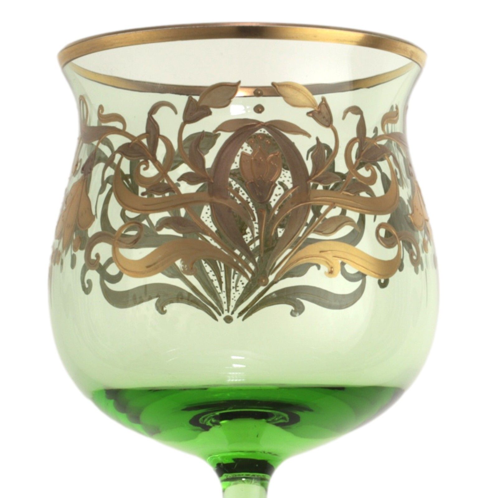 Bohemian Art Nouveau / Josephinenhutte Enamel Hock Wine Glass 19.5cm photo furniture