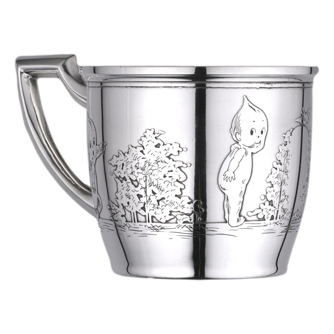 Antique American Sterling Silver Early Matthews & Co Kewpie Mug photo for sale