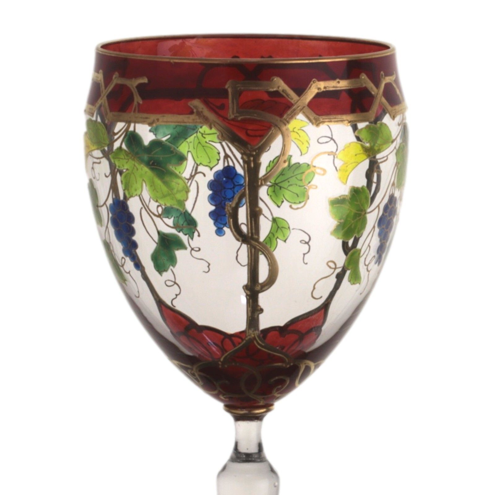 Meyr's Neffe Art Nouveau / Jugendstil Enamel Hock Wine Glass 19cm photo 295.0