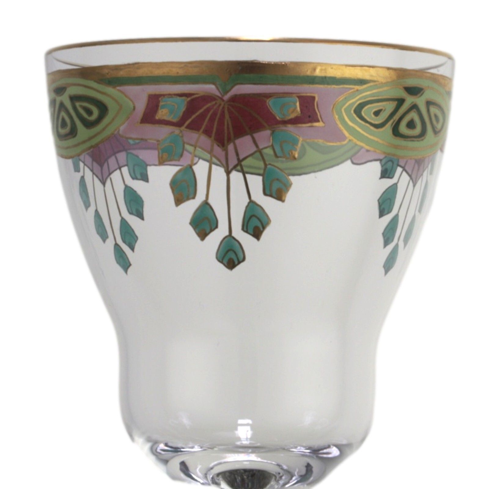 Meyr's Neffe Art Nouveau / Secessionist Enamel Hock Wine Glass 20cm photo 350.0