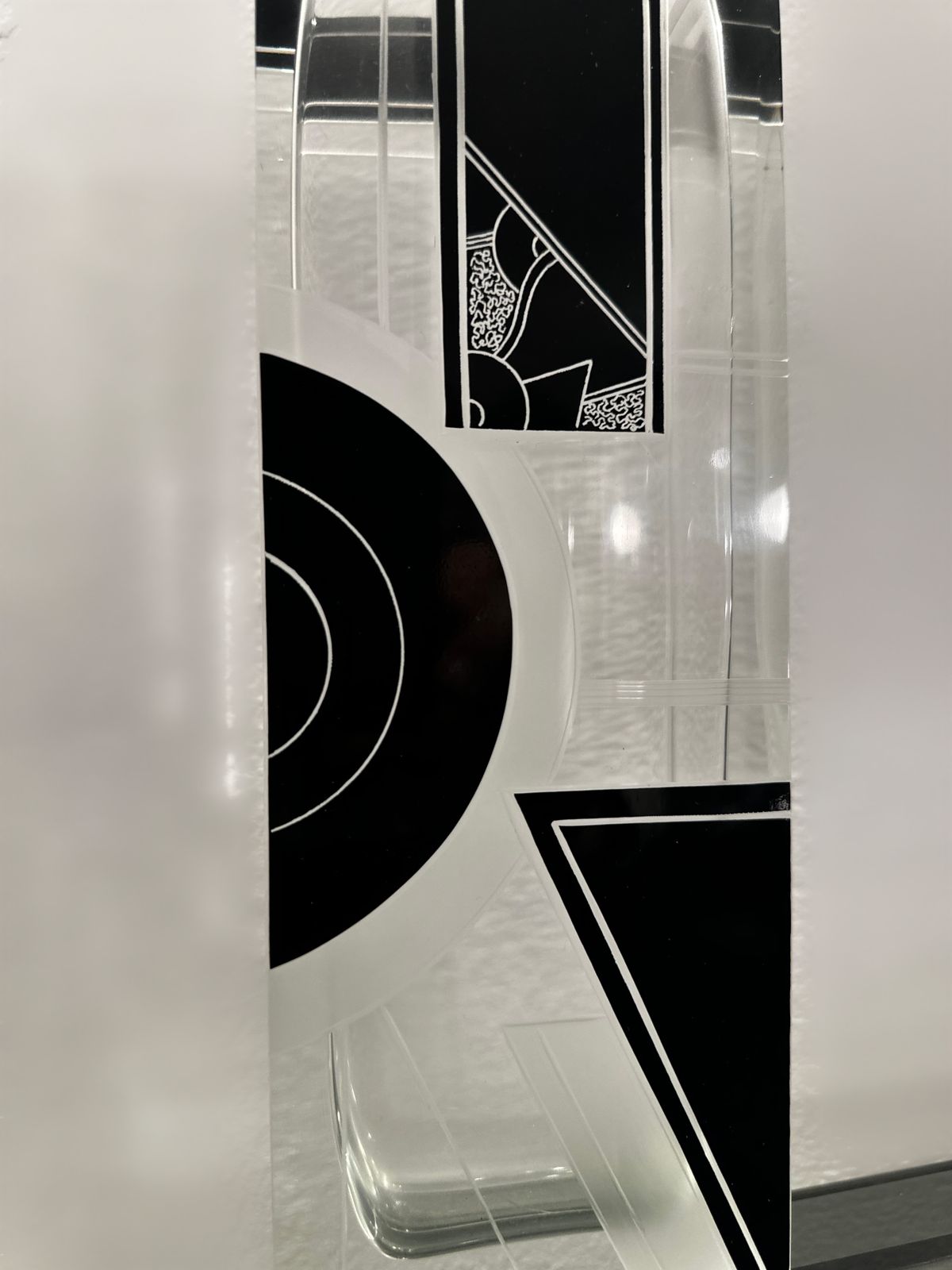 Art Deco Acid Etched Black Glass Vase By Karl Palda, 1930 photo Home Decor