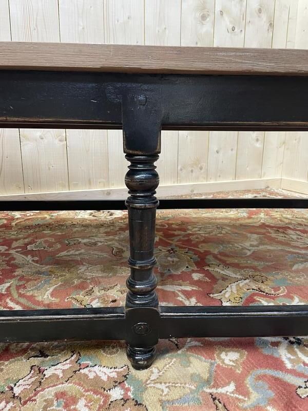Table Basse De Style Louis XV Chêne Et Noir photo furniture