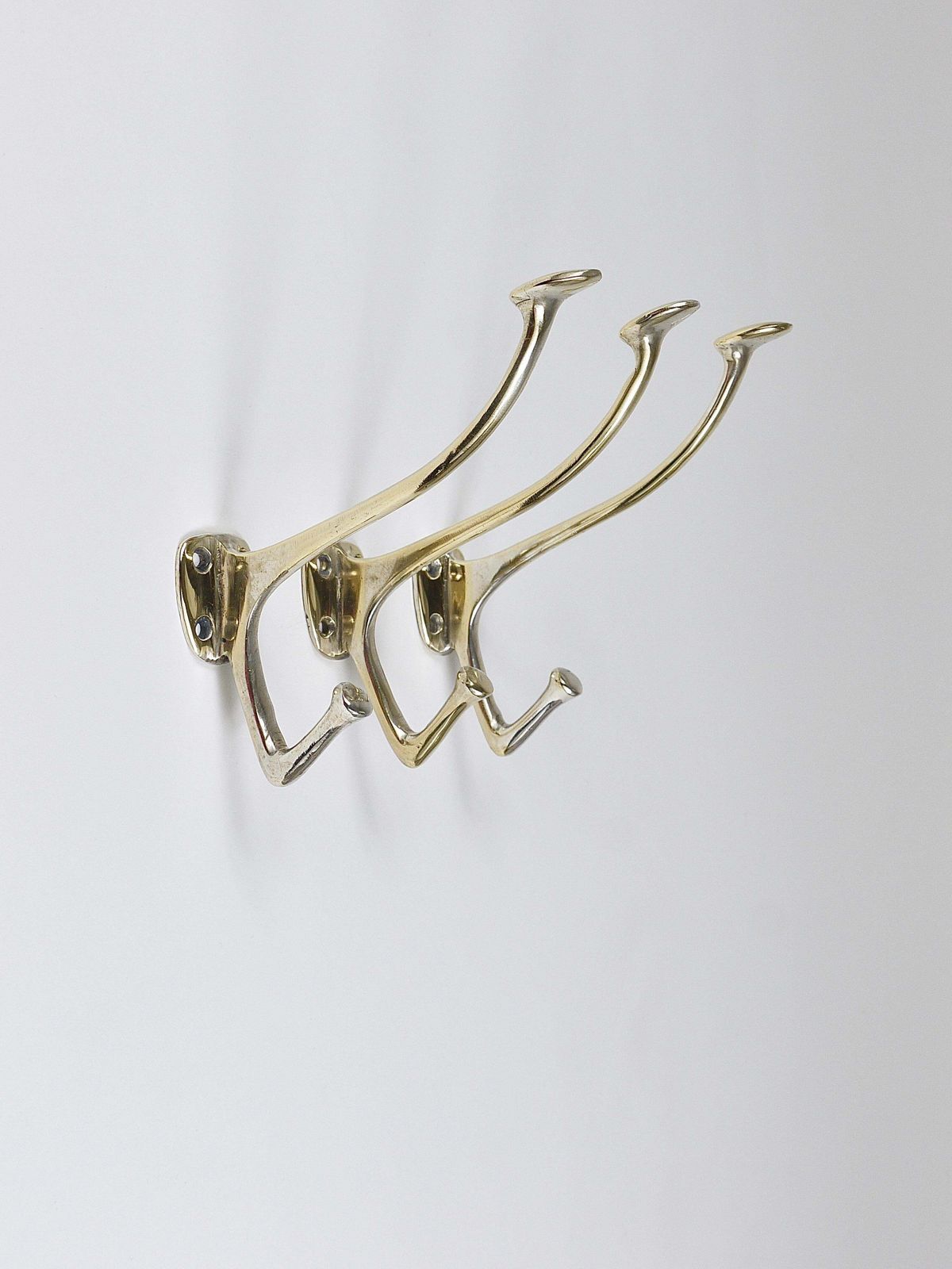 photo for sale Up To 6 Adolf Loos Art Nouveau Nickel Brass Wall Hooks Café Capua Vienna, 1900s