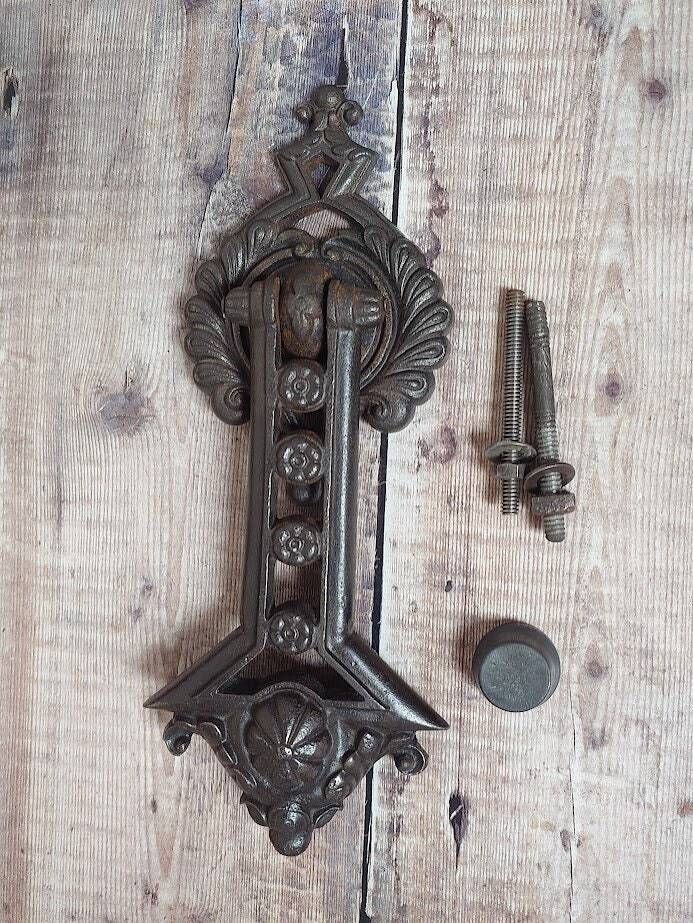 Victorian Iron Door Knocker, Antique Iron Door Knocker, Kenrick? photo for sale