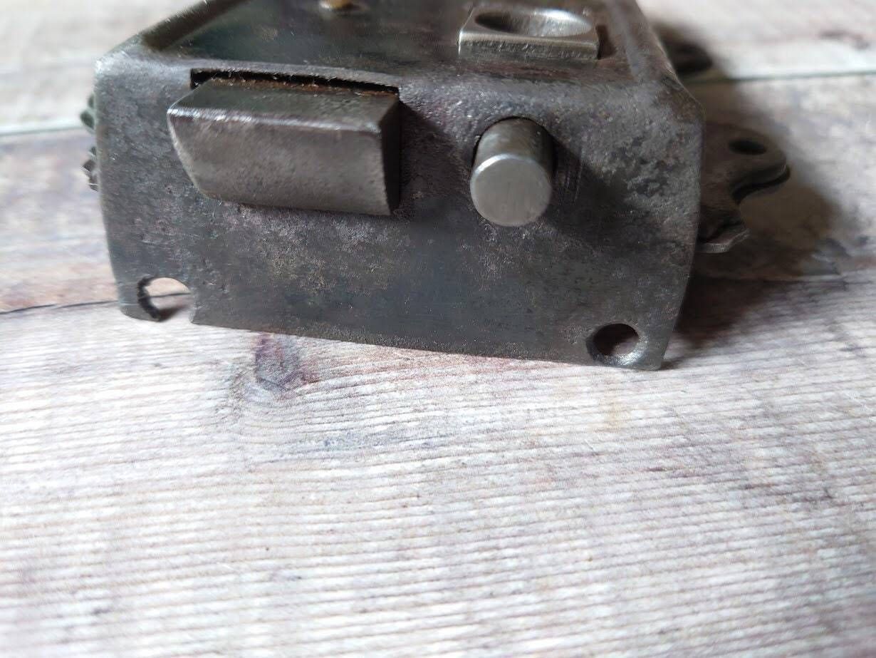 Vintage Steel Lock With Iron Keep, Vintage Sliding Lock, Old Latch photo buy
