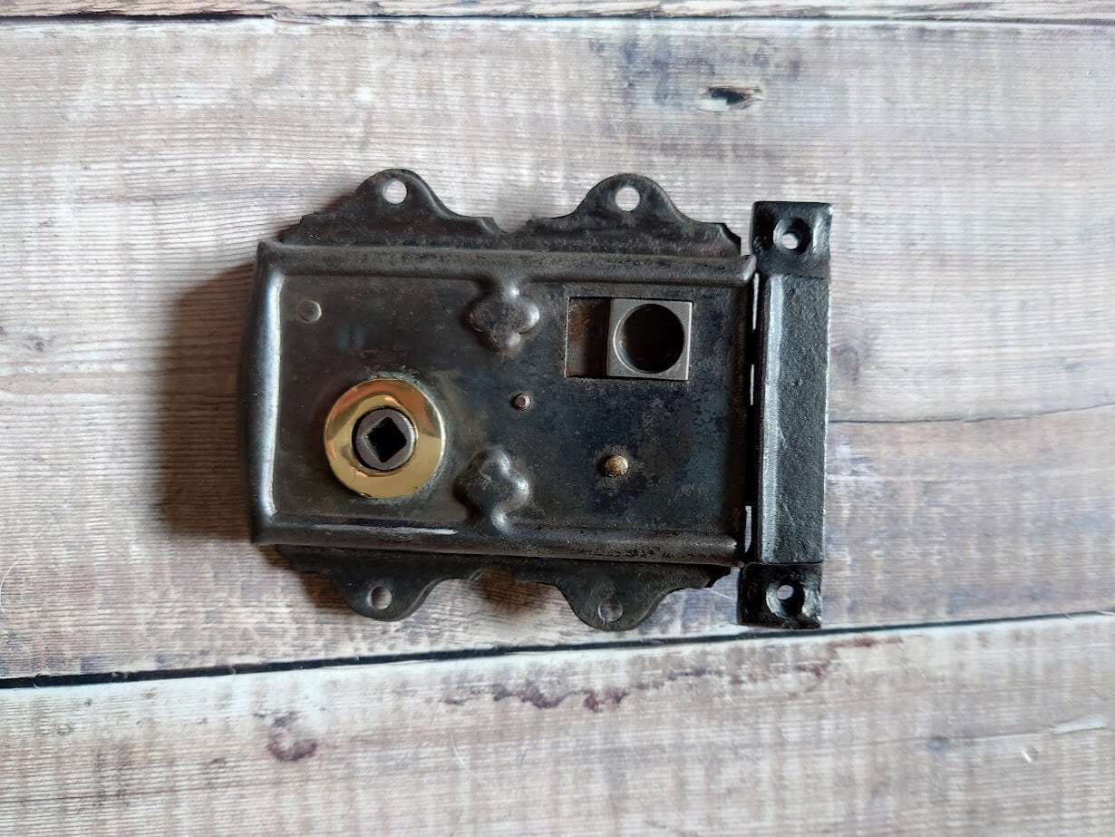 photo for sale Vintage Steel Lock With Iron Keep, Vintage Sliding Lock, Old Latch