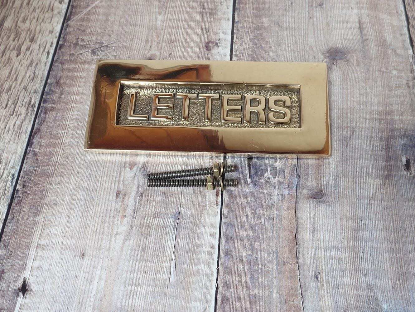 Polished Brass Door Letter Plate, Heavy Brass Mail Box Slot photo Home Decor