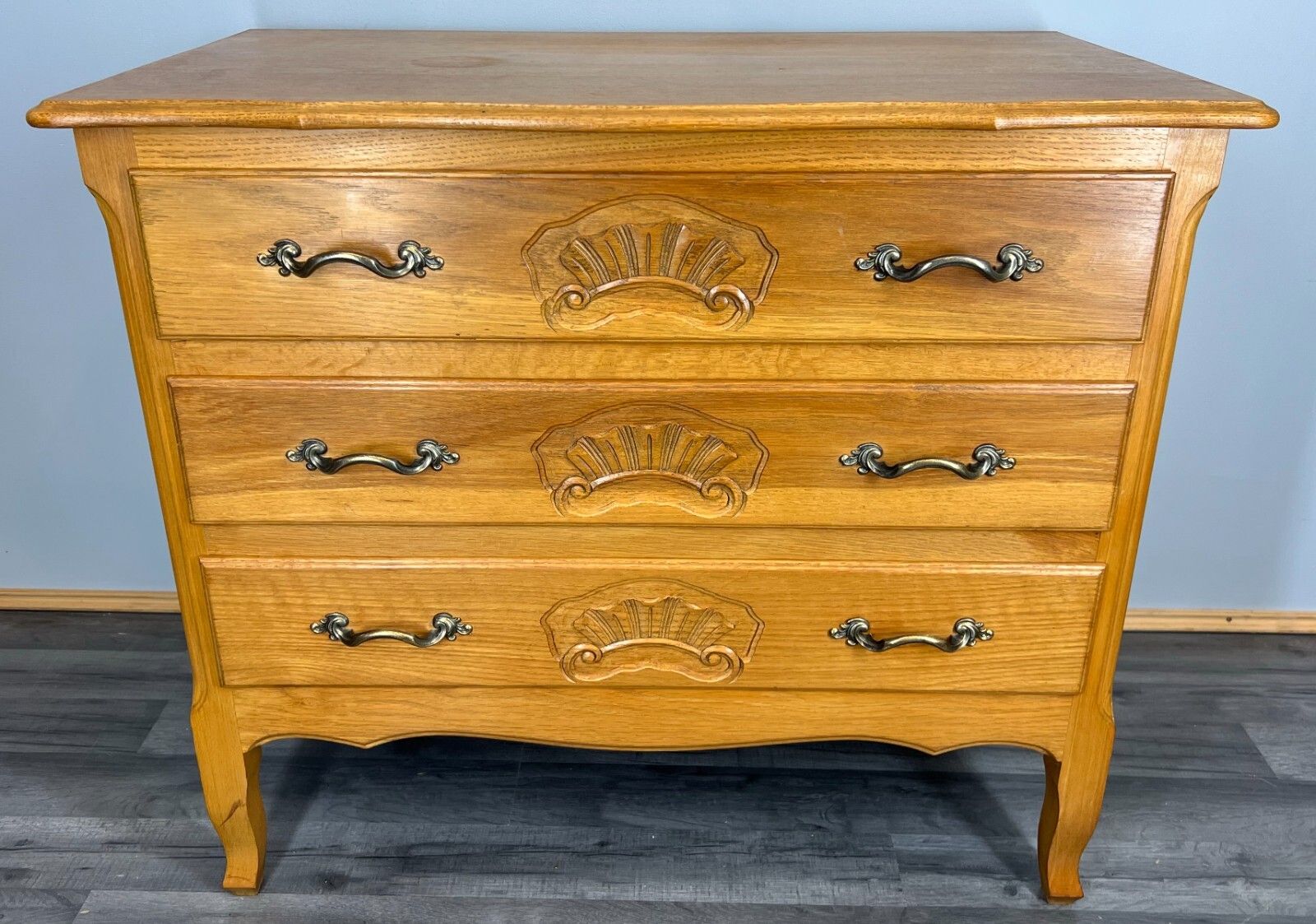 Vintage French Oak Chest Of Drawers – 3 Drawer  Commode Cabinet  – Lot 3727 photo furniture
