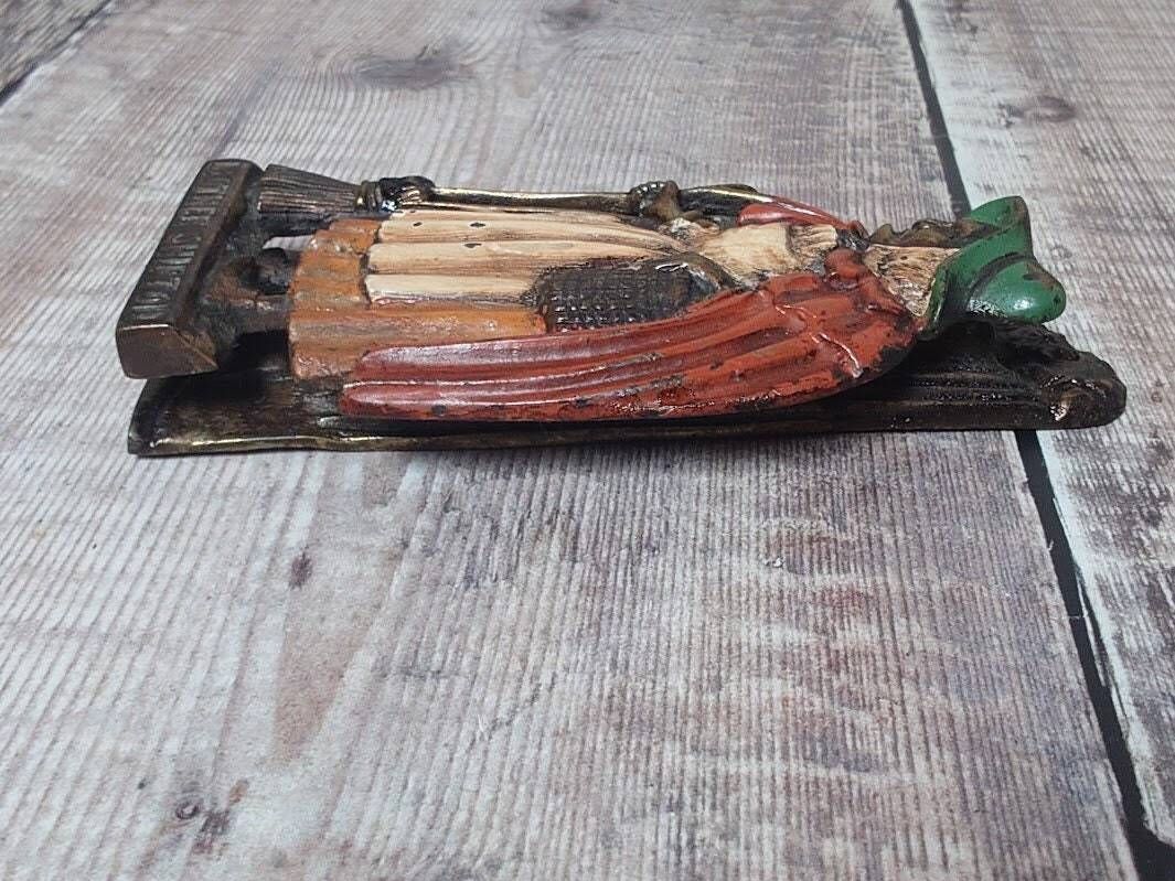 Mother Shipton Painted Brass Door Knocker, Heavy Collectible Brass Door Knocker, Witch Door Knocker photo 95.0