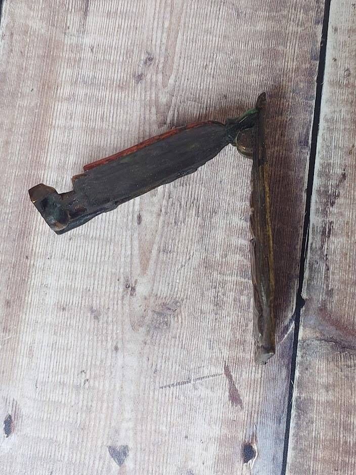 Mother Shipton Painted Brass Door Knocker, Heavy Collectible Brass Door Knocker, Witch Door Knocker photo vintage