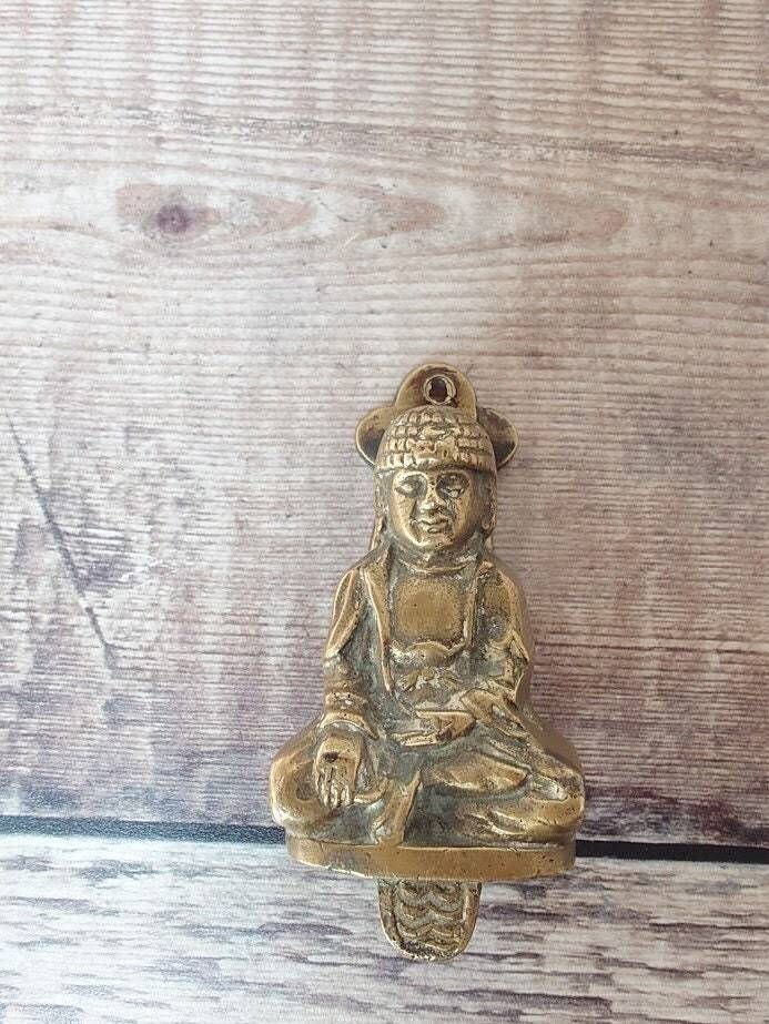 Small Buddha Brass Door Knocker, Collectible Brass Door Knocker, Buddha Bedroom Door Knocker photo furniture