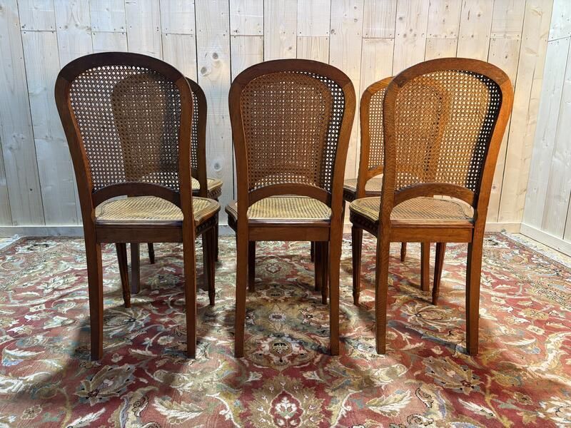 Série De 6 Chaises Cannées De Style Louis XVI photo for sale