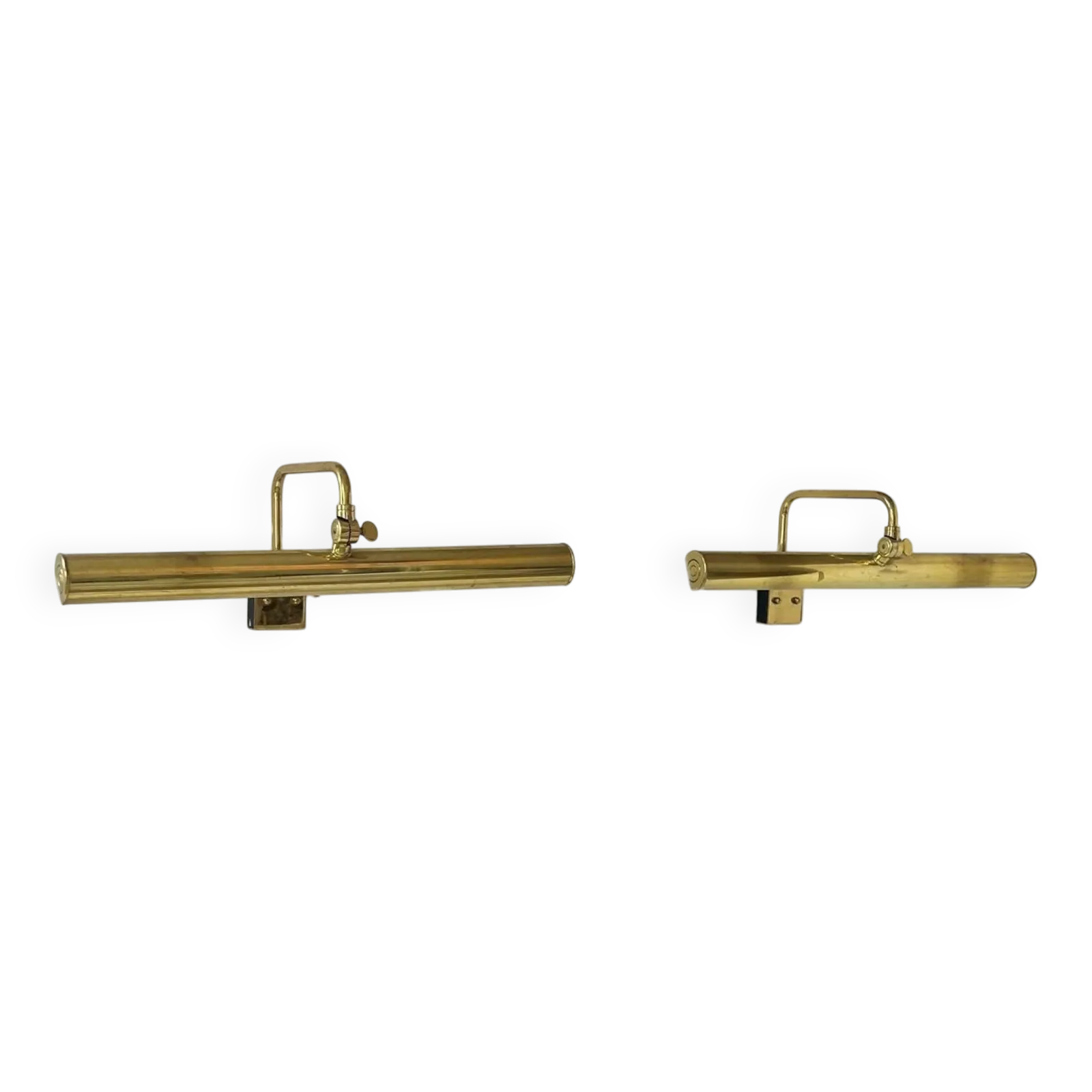 Pair Of Vintage Adjustable Brass Wall Lights, France 1970