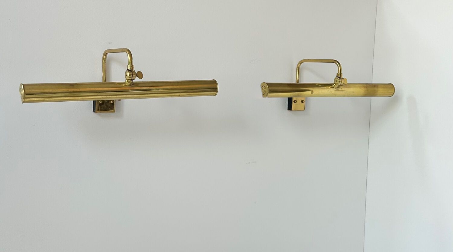 photo furniture Pair Of Vintage Adjustable Brass Wall Lights, France 1970