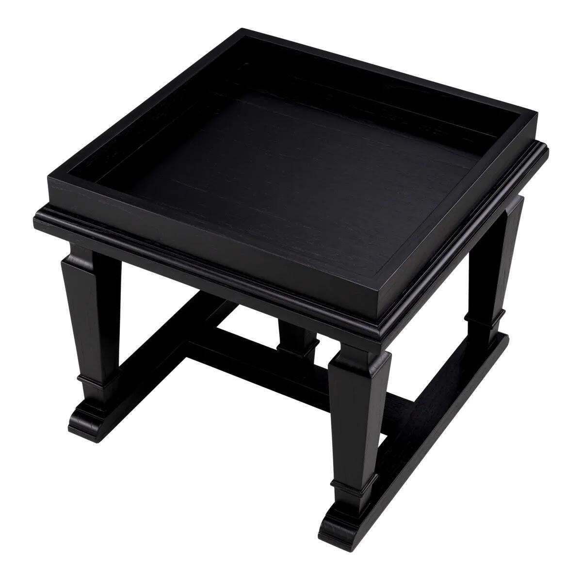 Pair Of Black Lacquered Wooden Side Tables, End Of Sofa. photo furniture