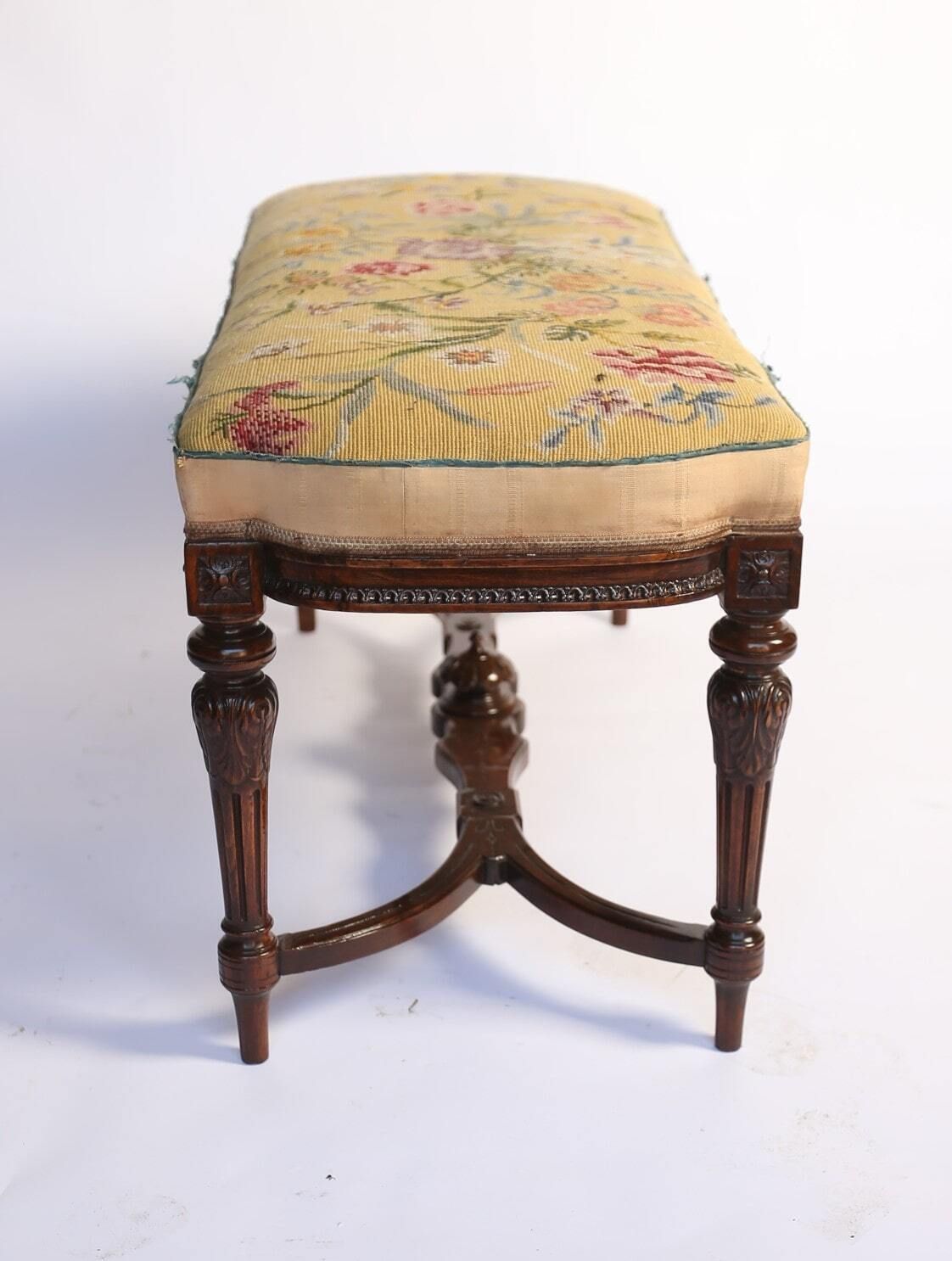 Victorian Carved Walnut Duet Stool photo 675.0