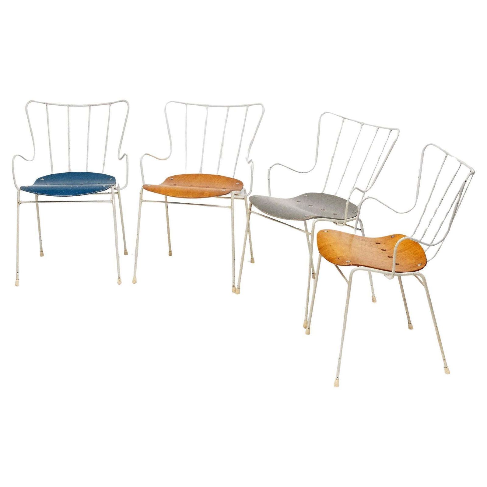 Set Of Four Mid Century Ernest Race Antelope Chairs