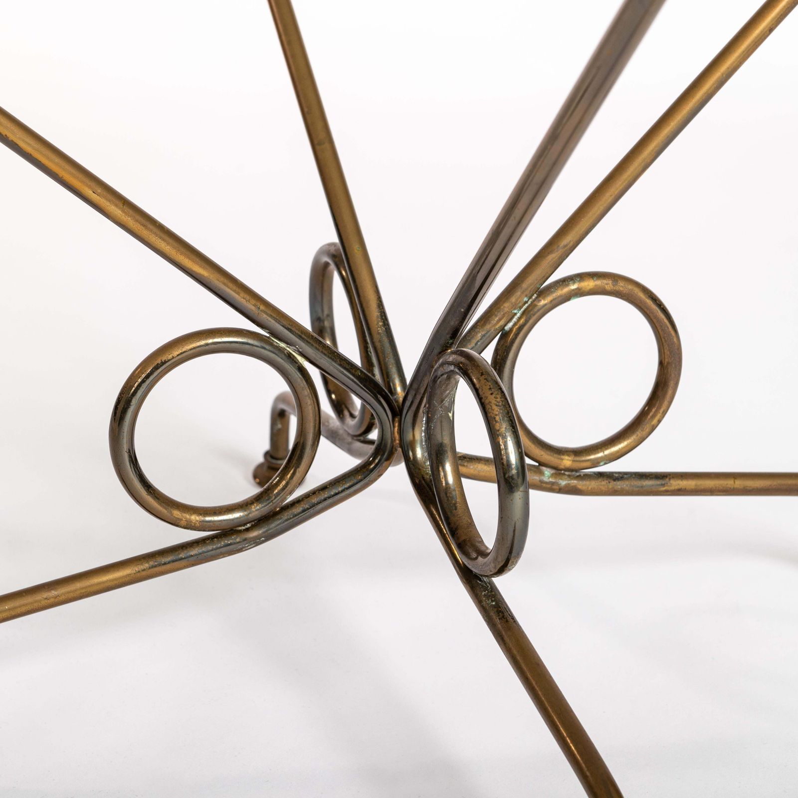 Italian Mid Century Coffeetable Brass Plated Iron Base And Glass Top, 1950s photo buy