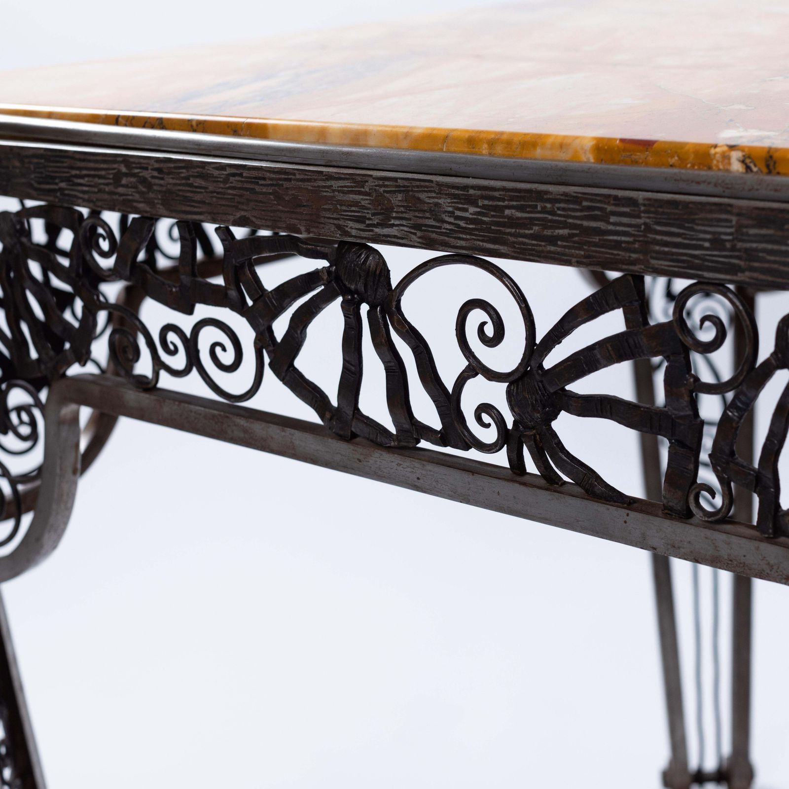 13325.0 French Forged Iron Art Déco Center Table By Malatre Et Tonnelier, 1930s photo