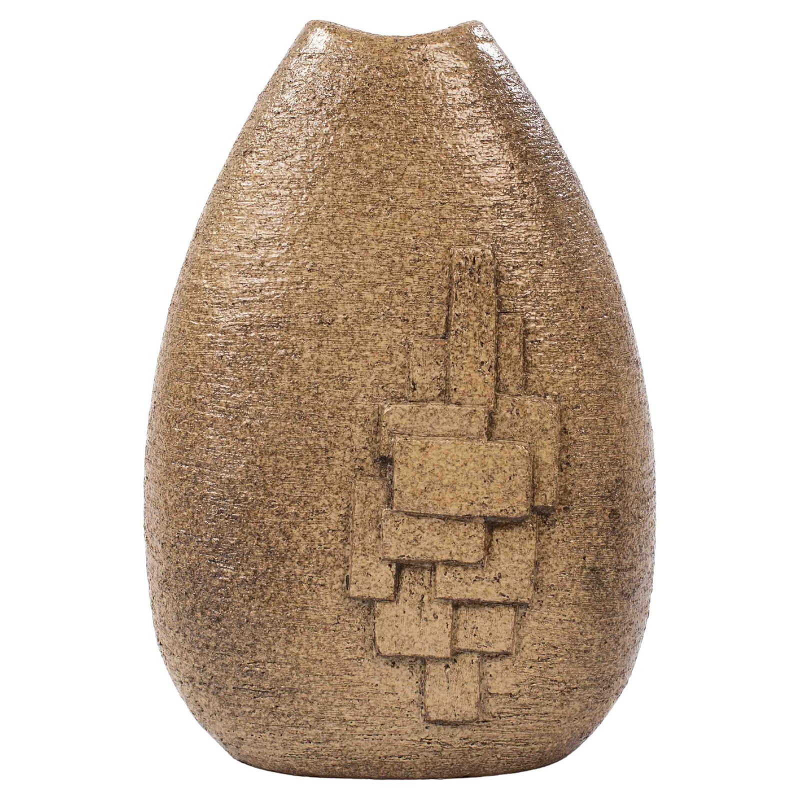 French Mid Century Ceramic Vase With Geometric Decoration By G. Masarra, 1950s photo furniture