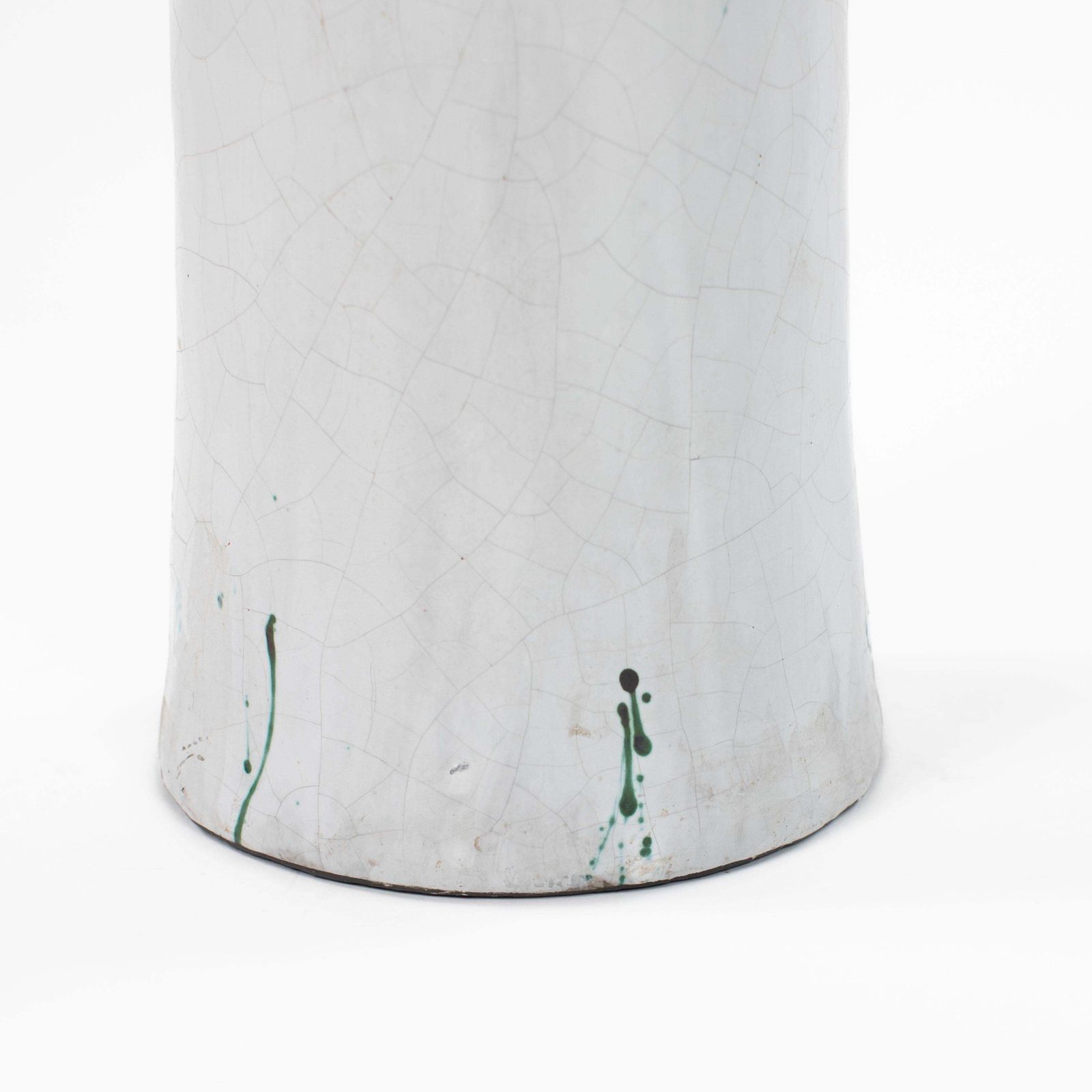 Italian Mid Century Black And White Vase In Raku Design, Signed Marioni 1970s photo buy
