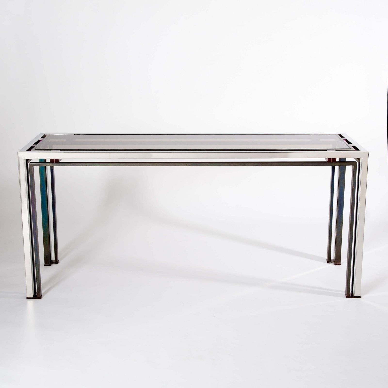 Mid Century Italian Chrome   Bronze   Bakelite Console Table By Romeo Rega 1970s photo furniture
