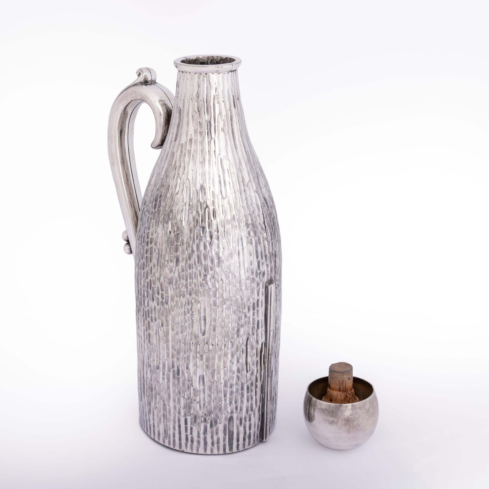 English Art Déco Wine Bottle Coat In Pure Silver England 1920s, Stamped photo Home Decor