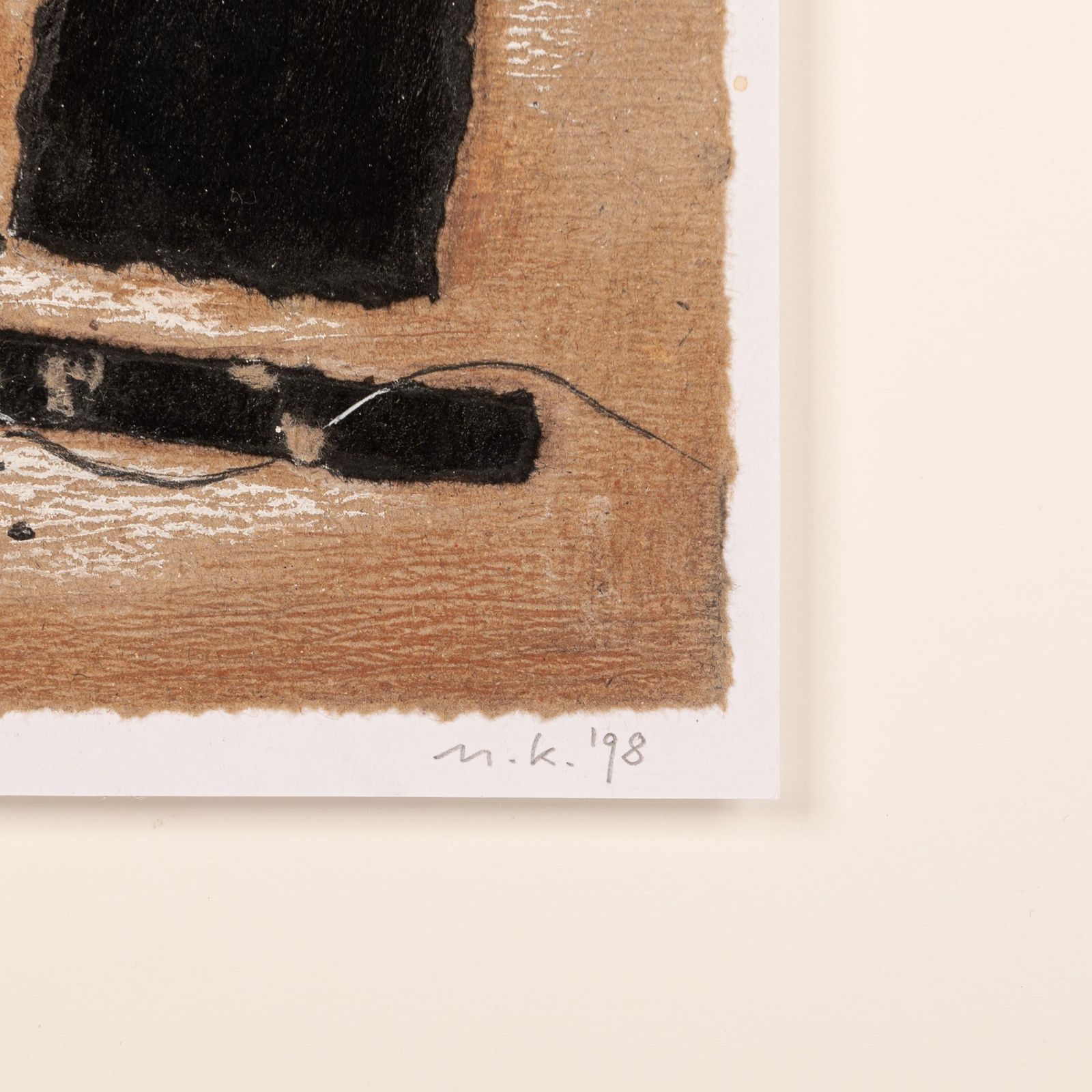 Pair Of Abstract Collages Brown Black Monogrammed And Dated Norbert Krabbe, 1997 photo Art