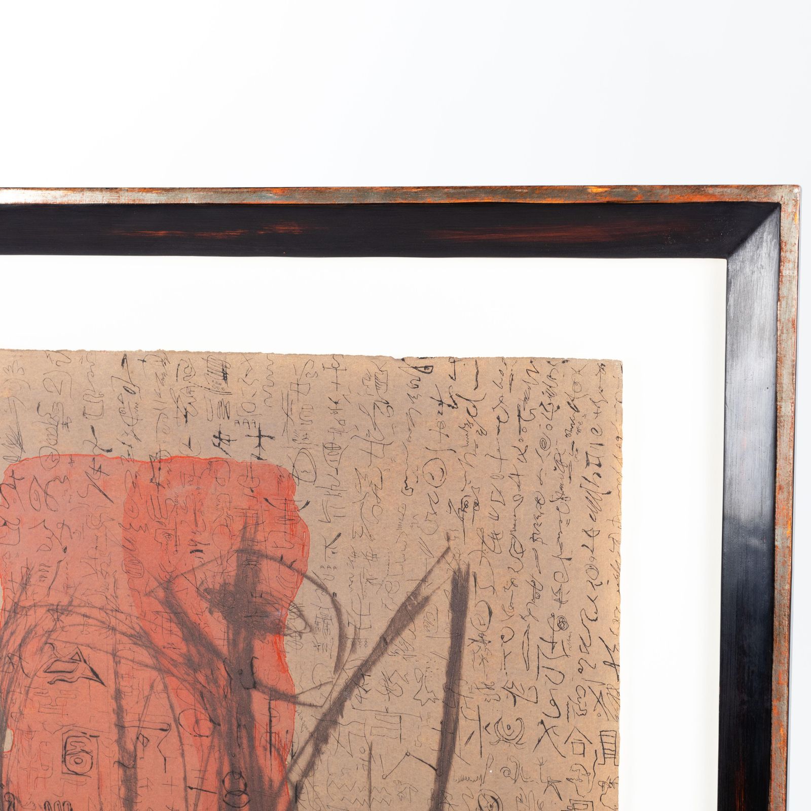 Abstract Painting Beige Brown Orange By The Leipzig Painter W. Biedermann 1987 photo furniture