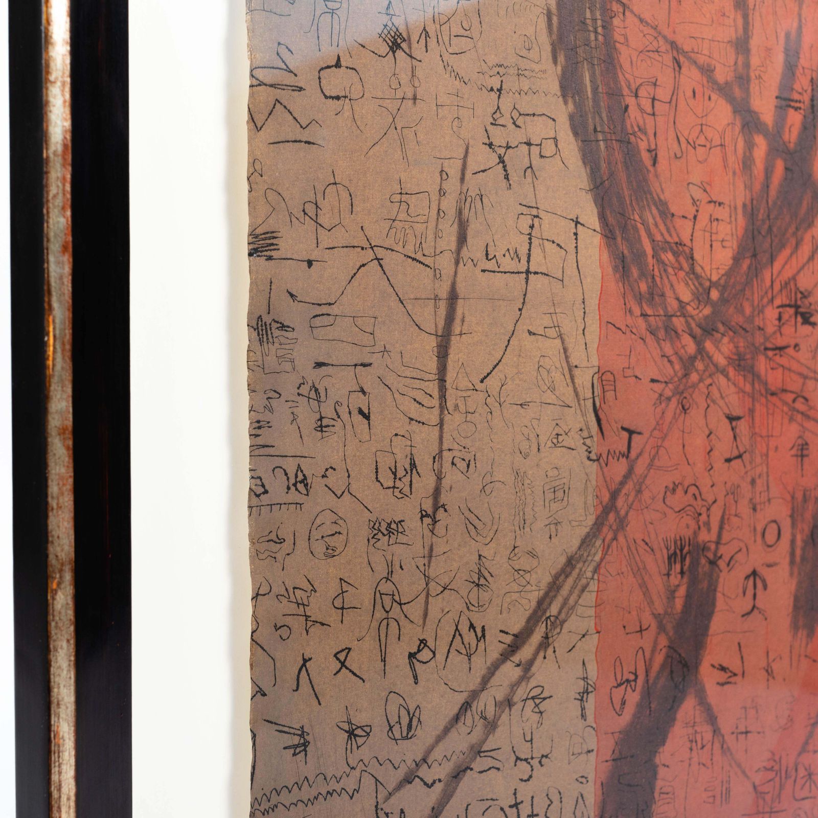Abstract Painting Beige Brown Orange By The Leipzig Painter W. Biedermann 1987 photo 3611.0