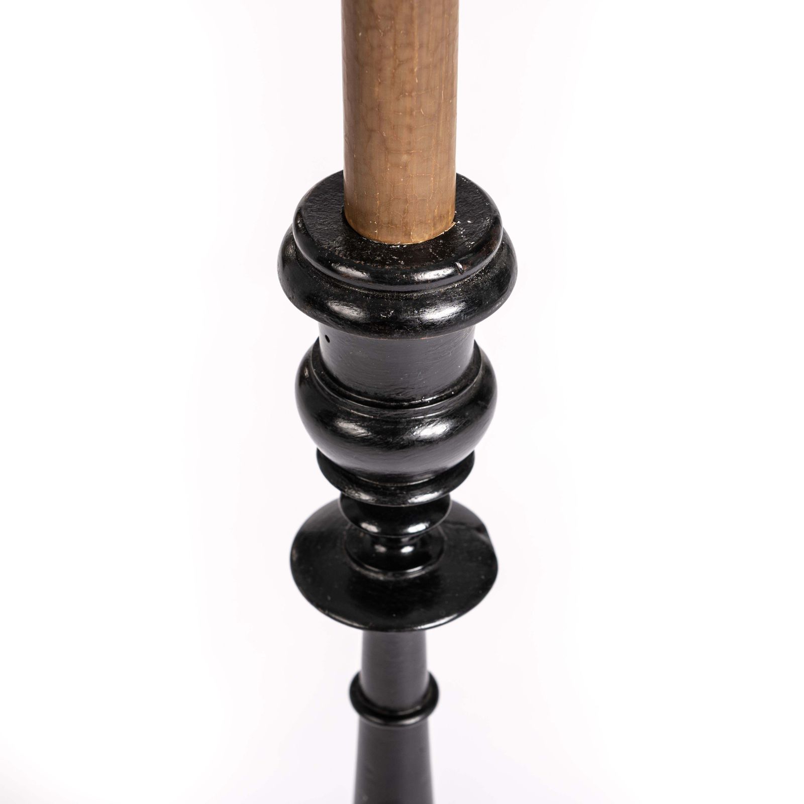 Set Of 3 High Black Ebonized Carved French Napoleon III Candlesticks 1860s photo 1204.0