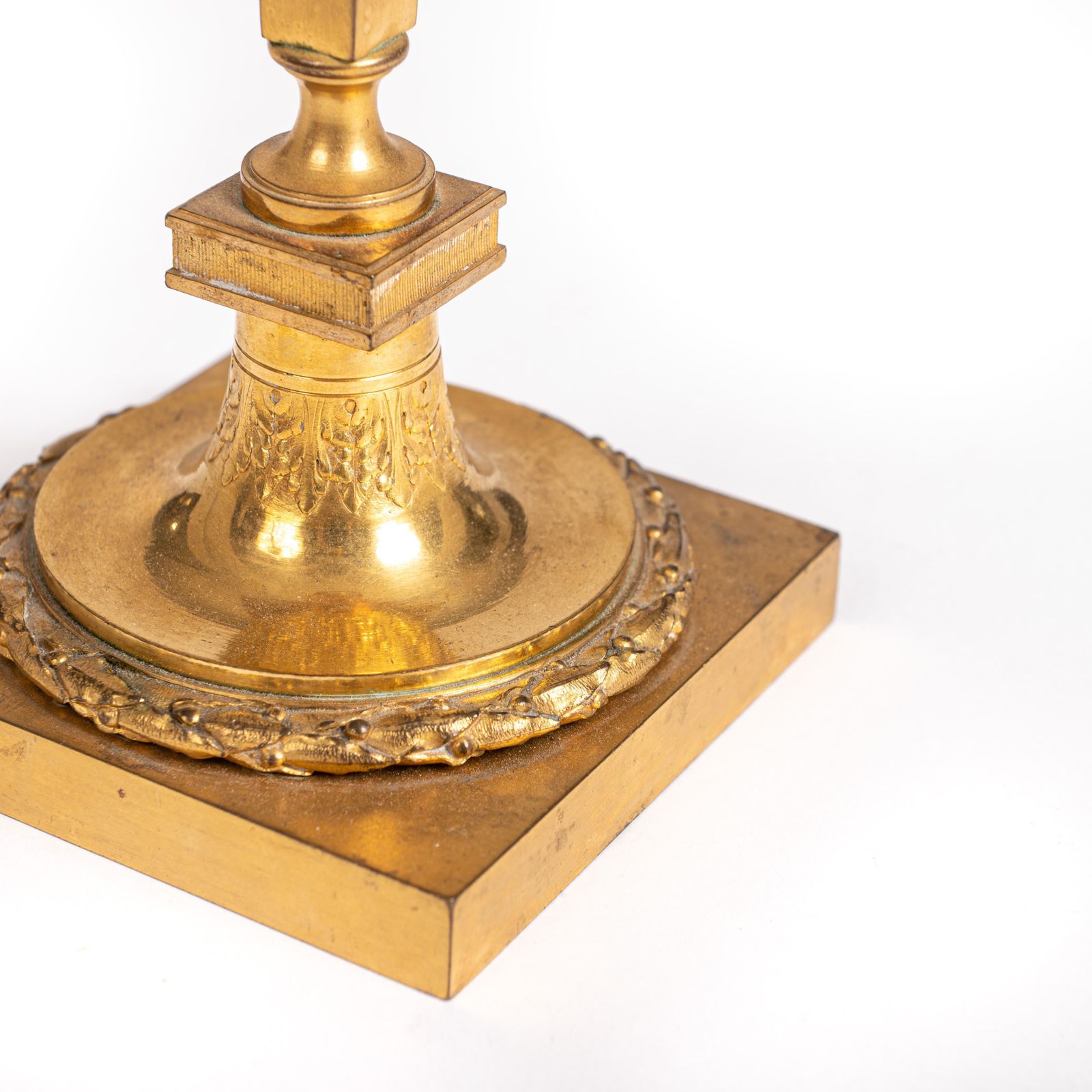 Pair Of Louis Seize Fire Gilded Candlesticks France 1800 By F. Barbedienne photo Home Decor