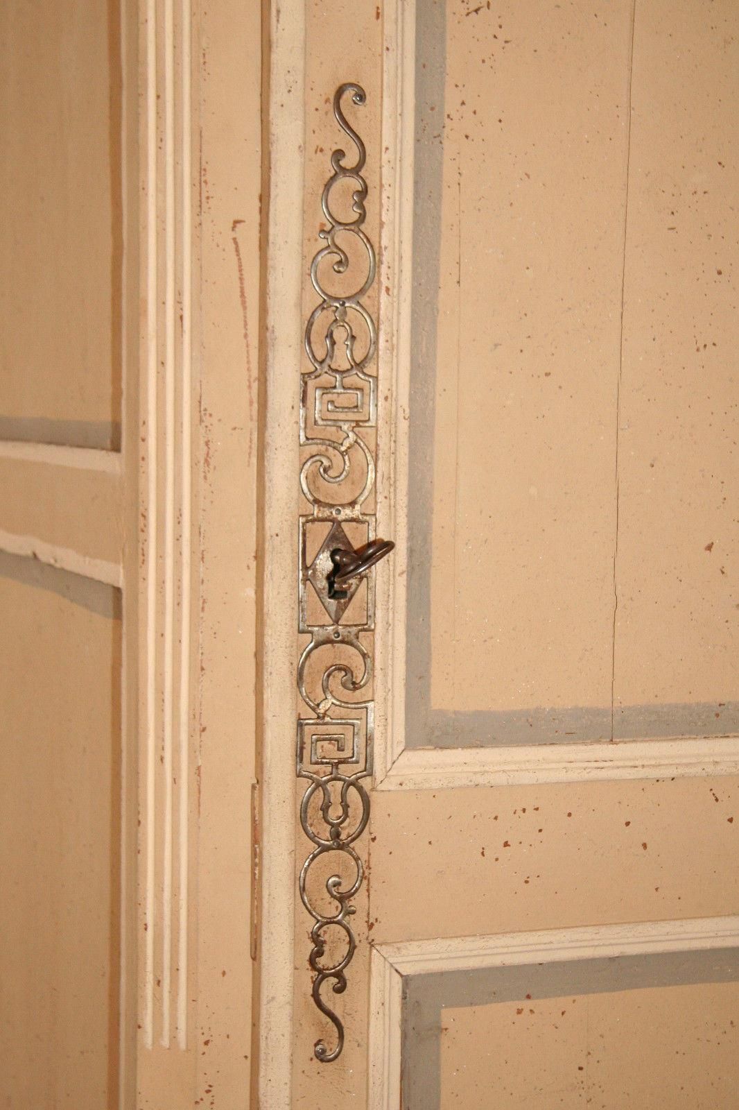 photo for sale 18th Century Painted Cabinet From Provence In Yellow, Grey And Off White