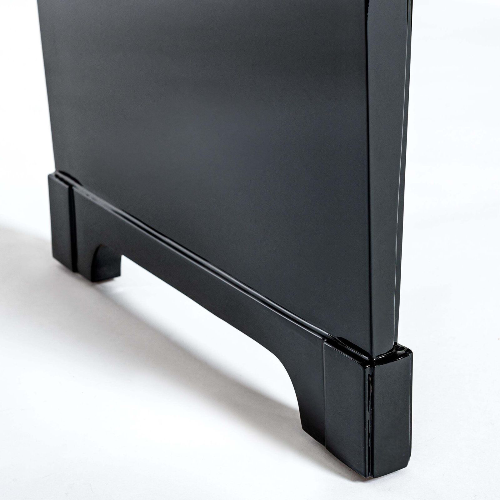 French Cubistic Art Deco Bar Cabinet Black High Gloss Finish From The 1930s photo vintage
