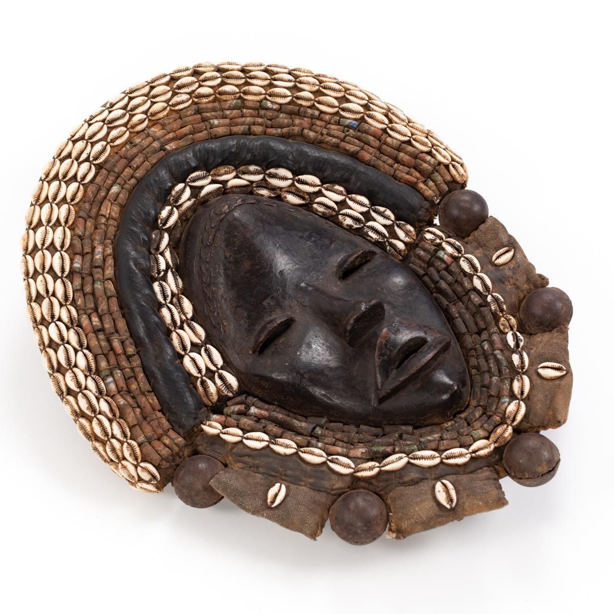 1965.0 African Dan Yakuba Guard Mask Small Shells And Bells From The Ivory Coast 1970s photo
