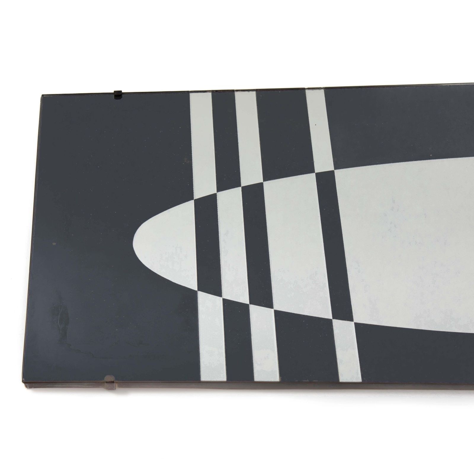 photo furniture French Mid Century Graphic Mirror In Anthracite Silver By Jacques Hitier, 1960s