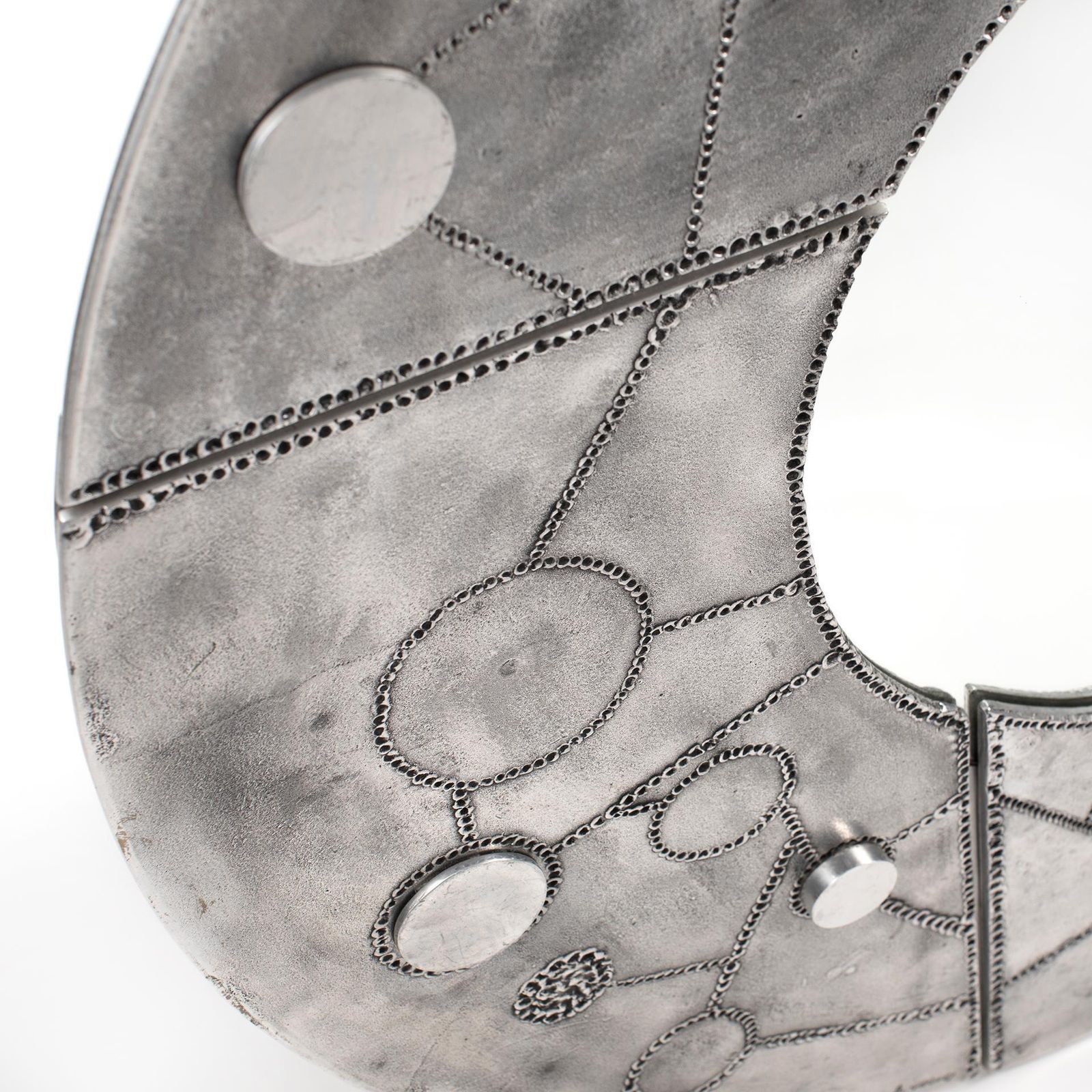 Mid Century Italian Sculptural Steel Mirror By Bianca Garinei Florence, 1970s photo 4642.0