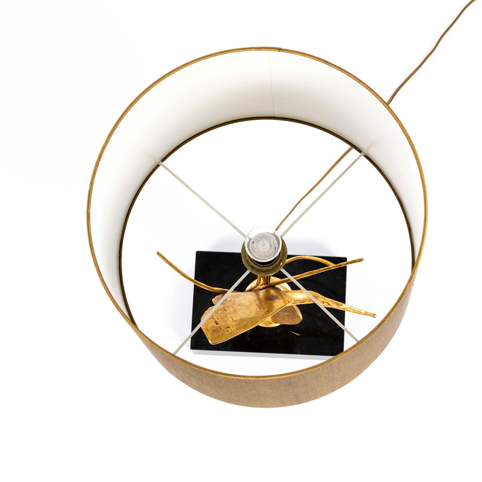 Italian Midcentury Gilded Brass Bird Table Lamp By Gm Italia 1950s photo Lighting