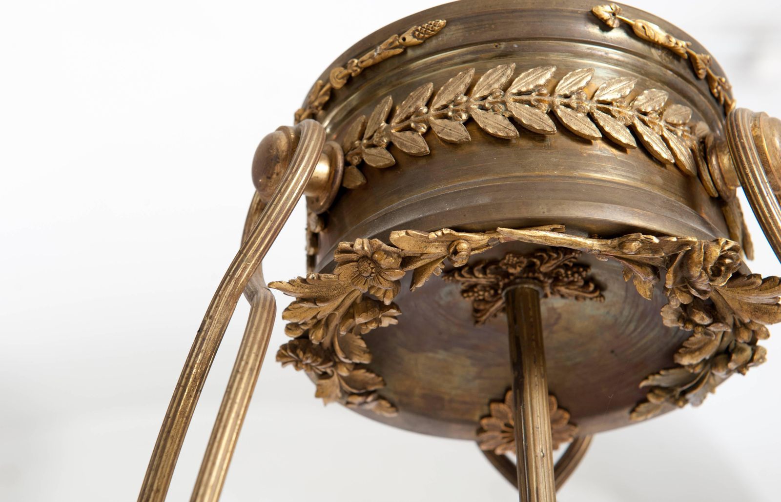 Impressive French Empire Chandelier, Firegilded Bronze With Alabaster 1830s photo buy