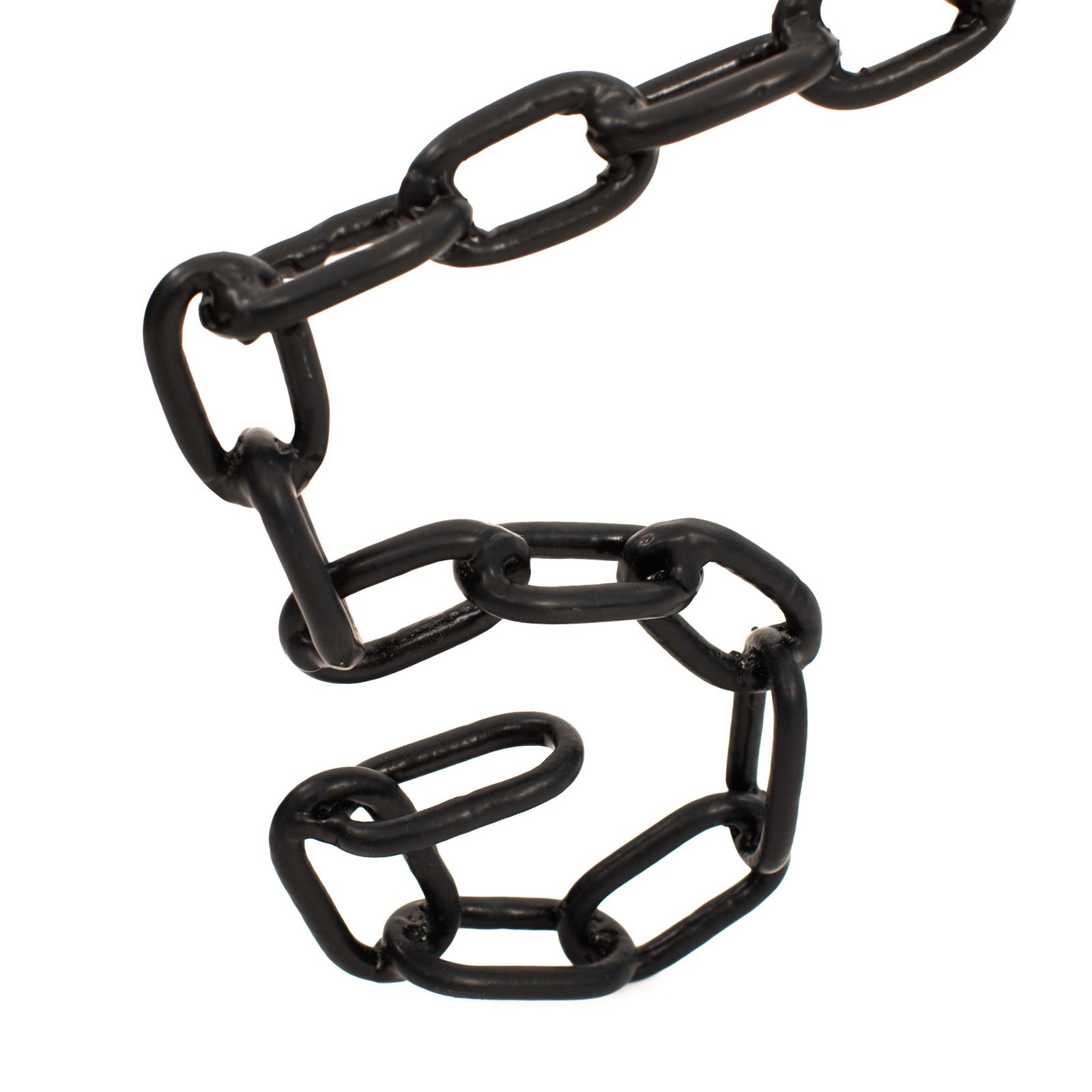 photo for sale French Brutalist Mid Century Black Iron Chain Floor Lamp White Silk Shade 1960s