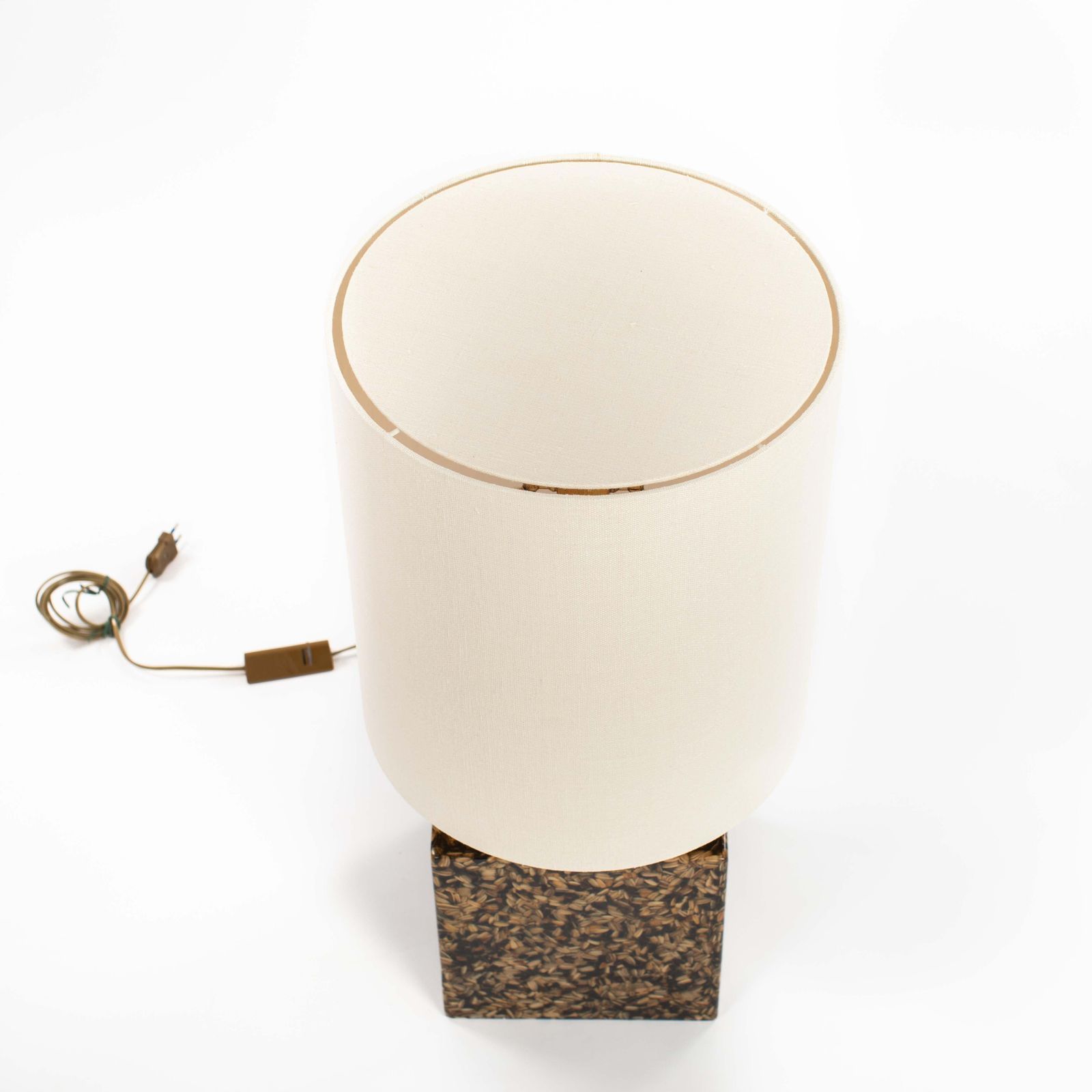 Italian Mid Century Table Lamp Out Of Sunflower Seeds And Resin R. Mazzi 1970s photo furniture