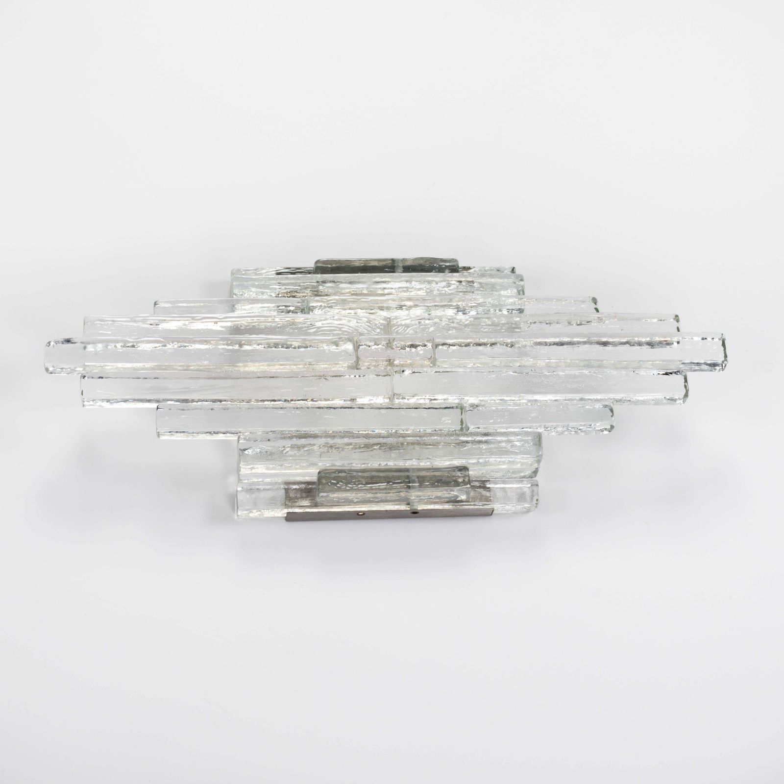 Set Of 3 Clear Murano Glass Wall Sconces By Albano Poli Italy For Poliarte 1960s photo for sale