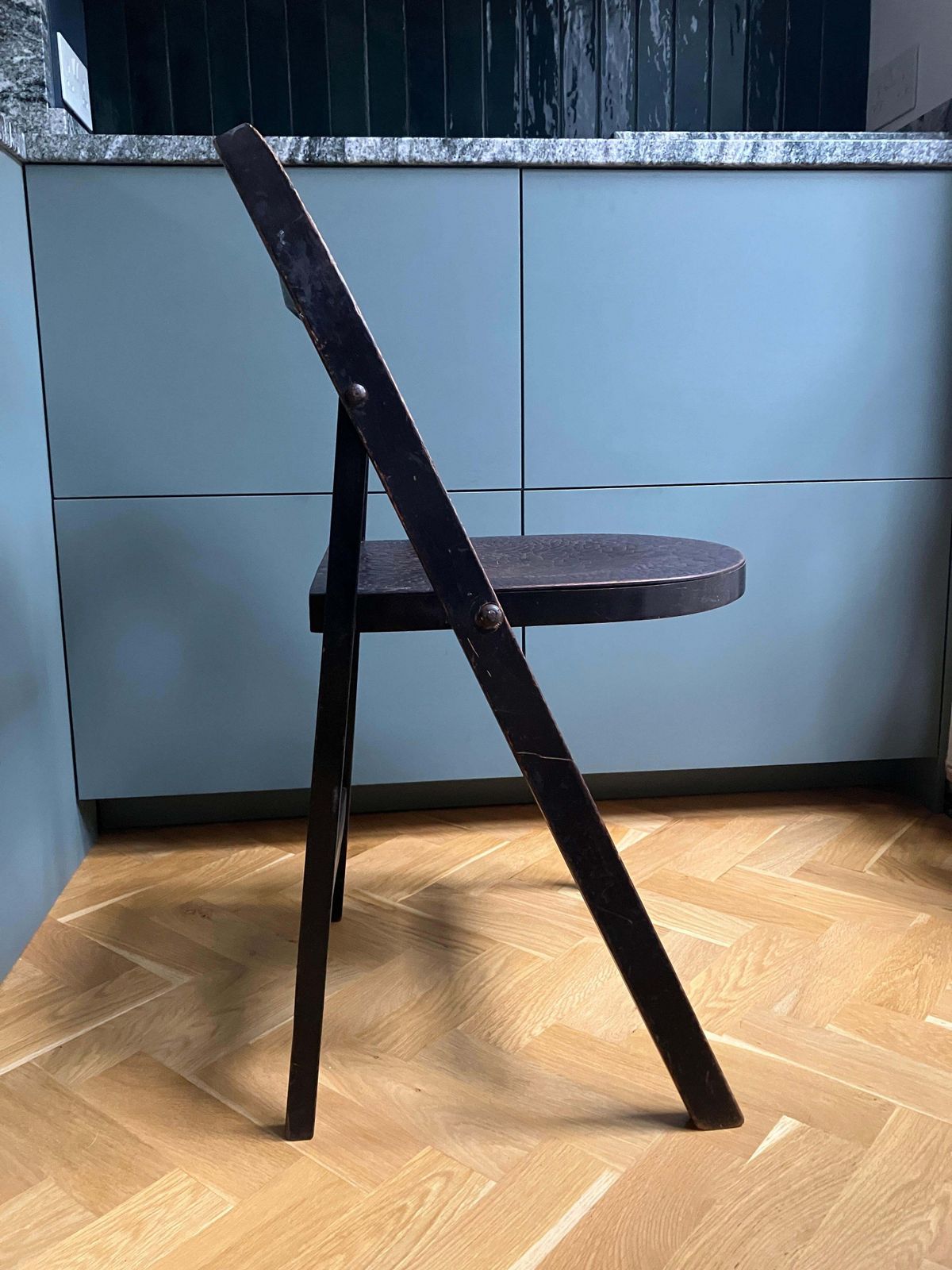 A Pair 1930's Thonet Crocodile Folding Chairs Bauhaus Era photo vinterior