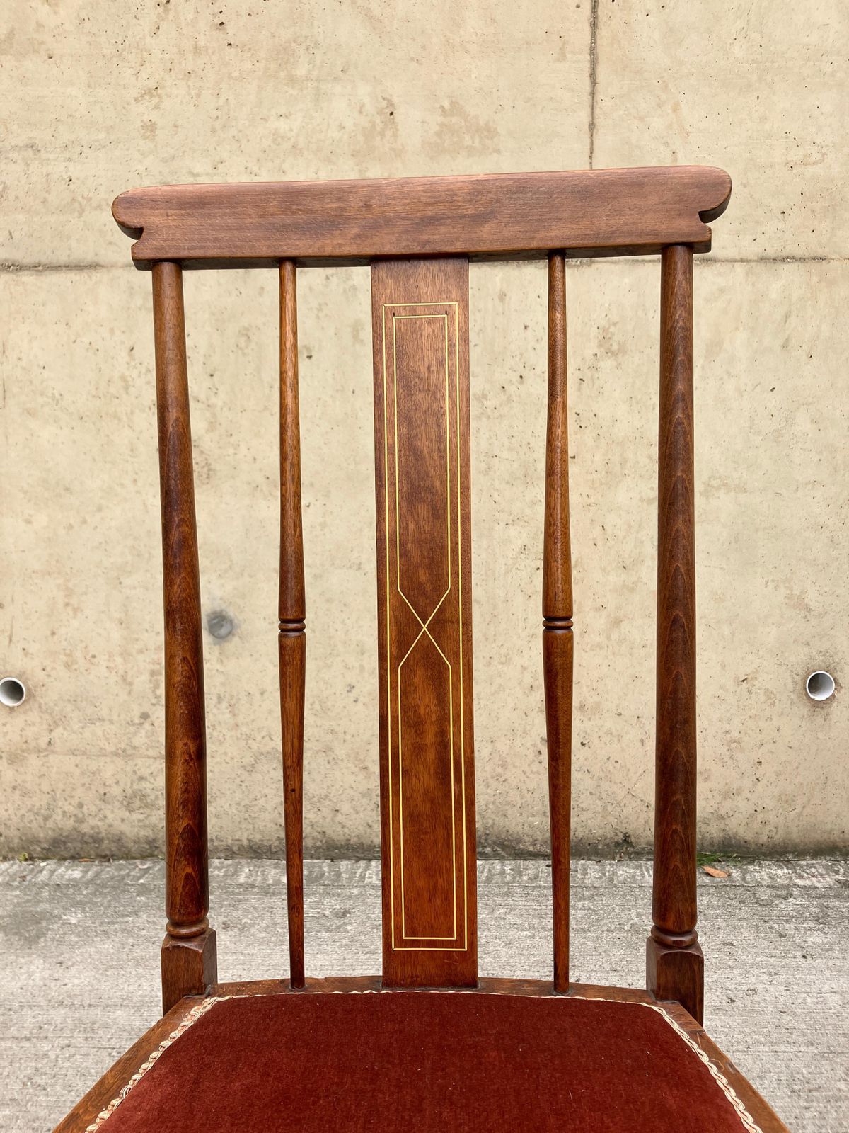 English Antique Inlaid Mahogany Arts & Crafts Side Chair Bedroom Chair photo buy