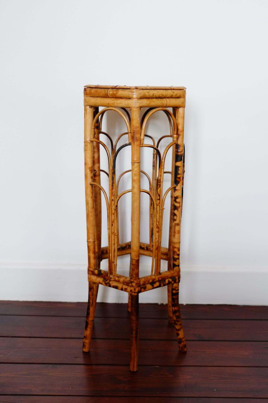English Victorian Hexagonal Tortoiseshell Bamboo Plant Stand   Side Table photo buy