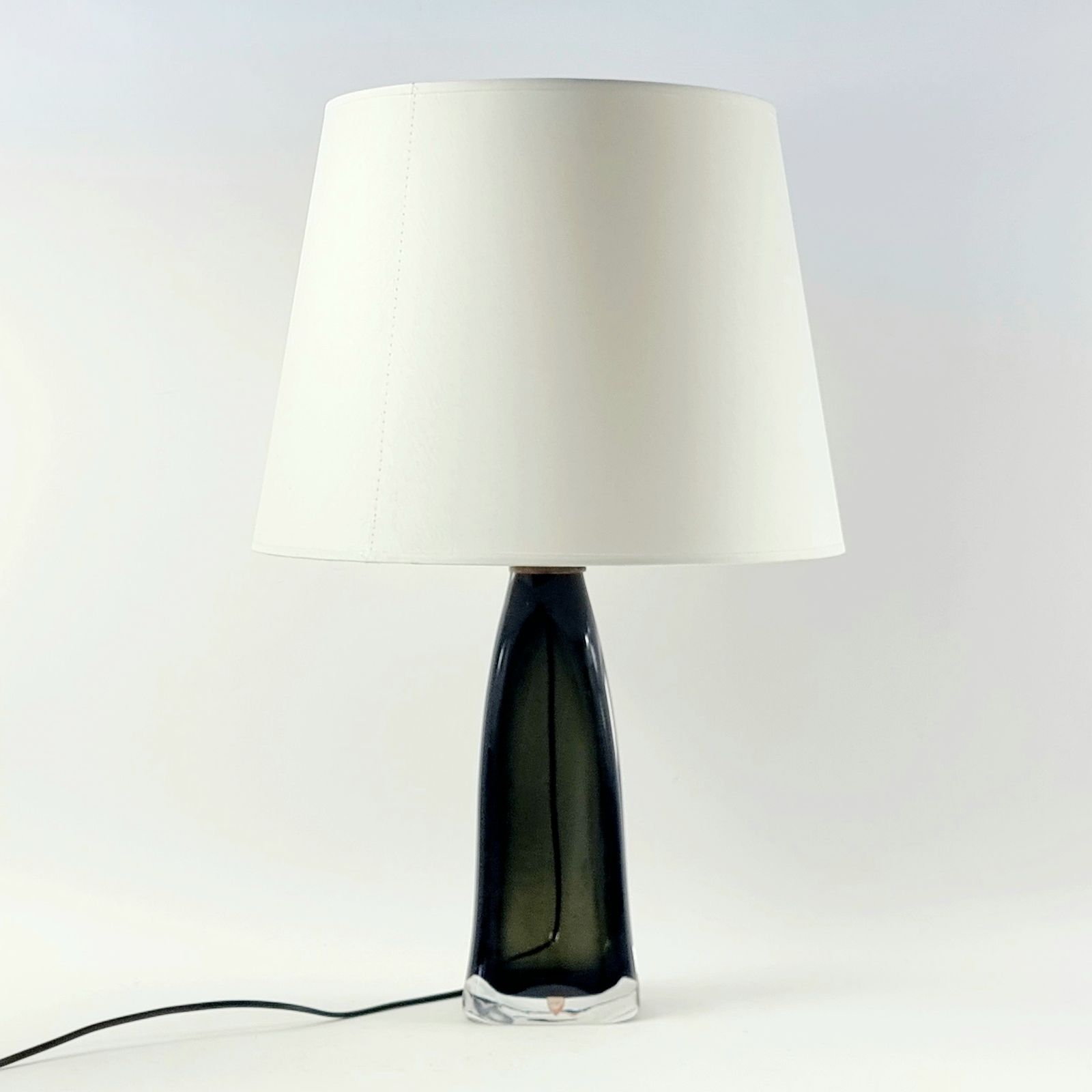 Mid Century Scandinavian Green Glass & Brass Table Lamp By Carl Fagerlund For Orrefors, Model Rd 1323, Sweden, 1960s photo furniture